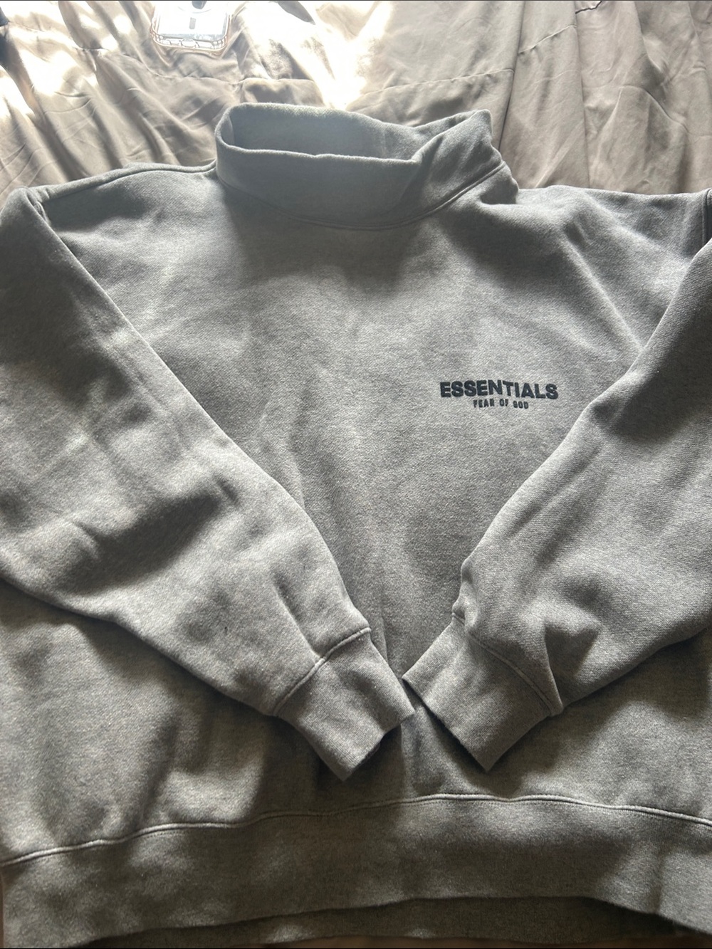 ESSENTIALS Men’s Charcoal Grey Turtleneck Sweatshirt